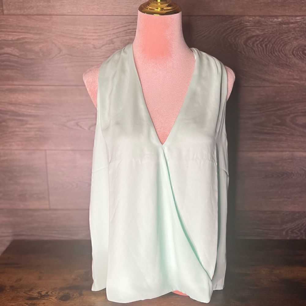 REVOLVE Krisa Surplice Front Racer Back Tank in Myth (Pale Mint Green) Large-NWT - Picture 2 of 16